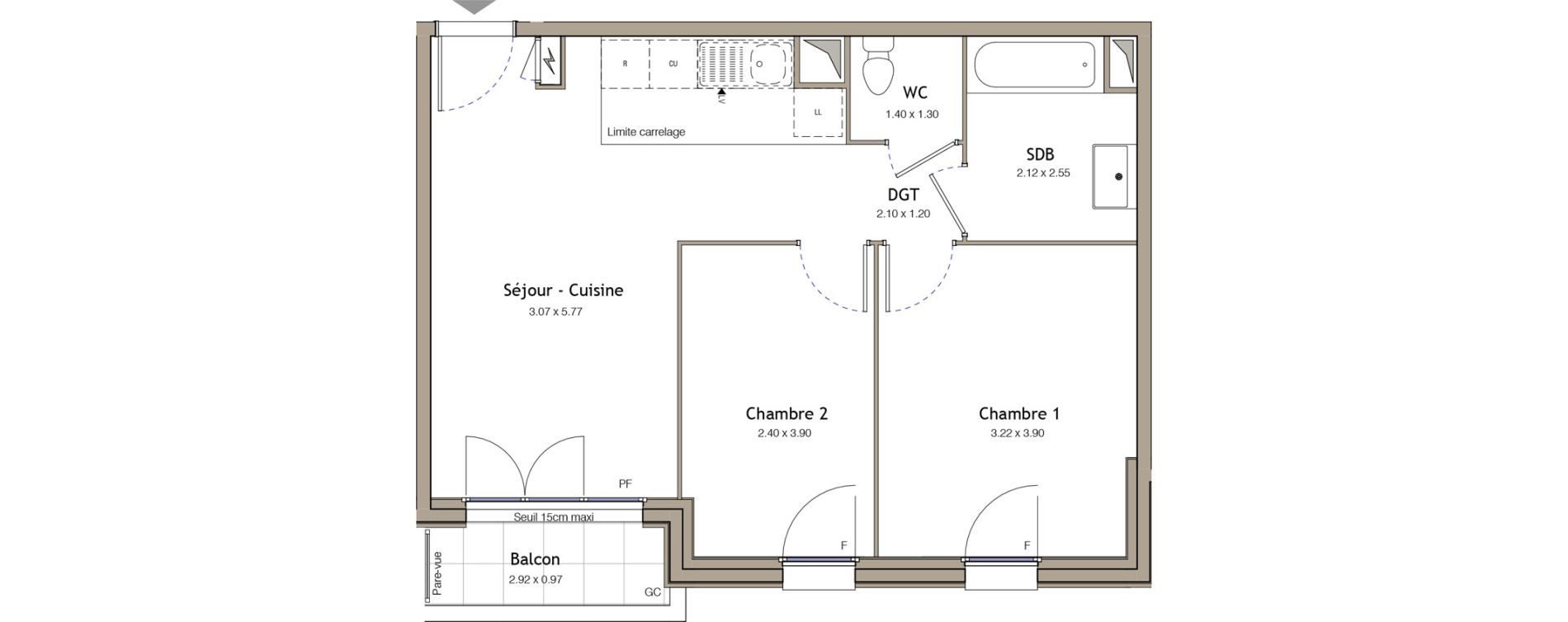 Appartement T3 de 52,61 m2 &agrave; Bezons Bezons centre