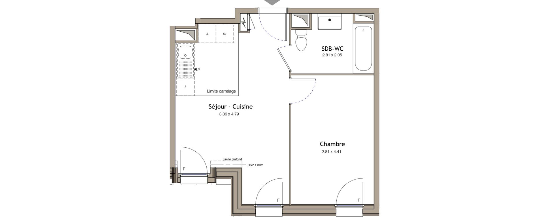 Appartement T2 de 38,29 m2 &agrave; Bezons Bezons centre