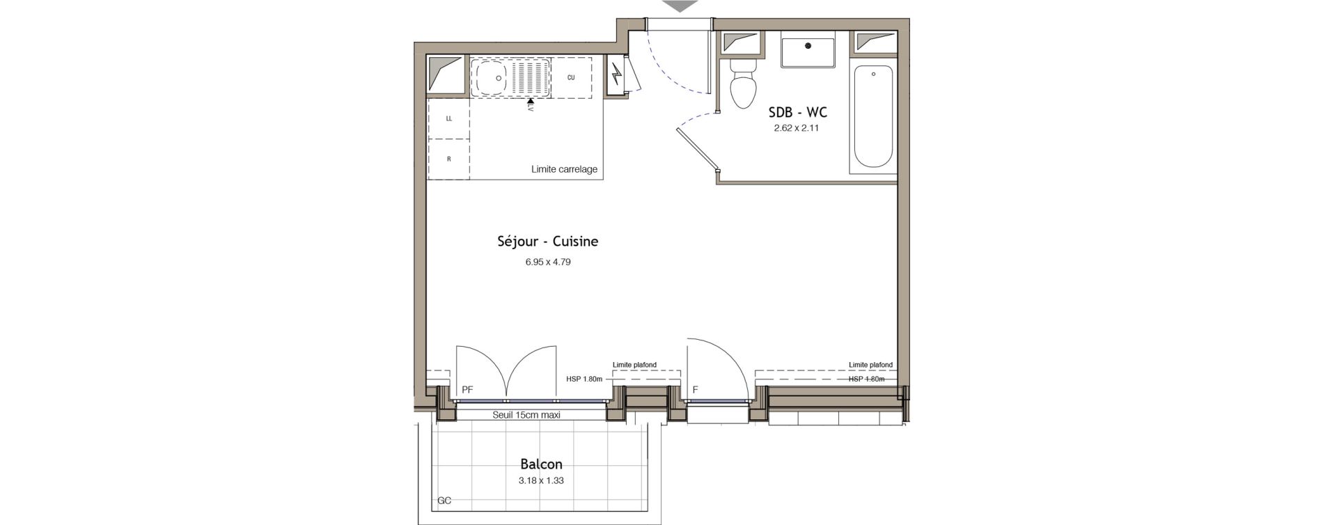 Appartement T1 de 34,25 m2 &agrave; Bezons Bezons centre