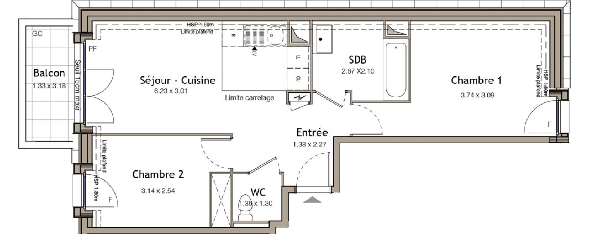 Appartement T3 de 52,67 m2 &agrave; Bezons Bezons centre