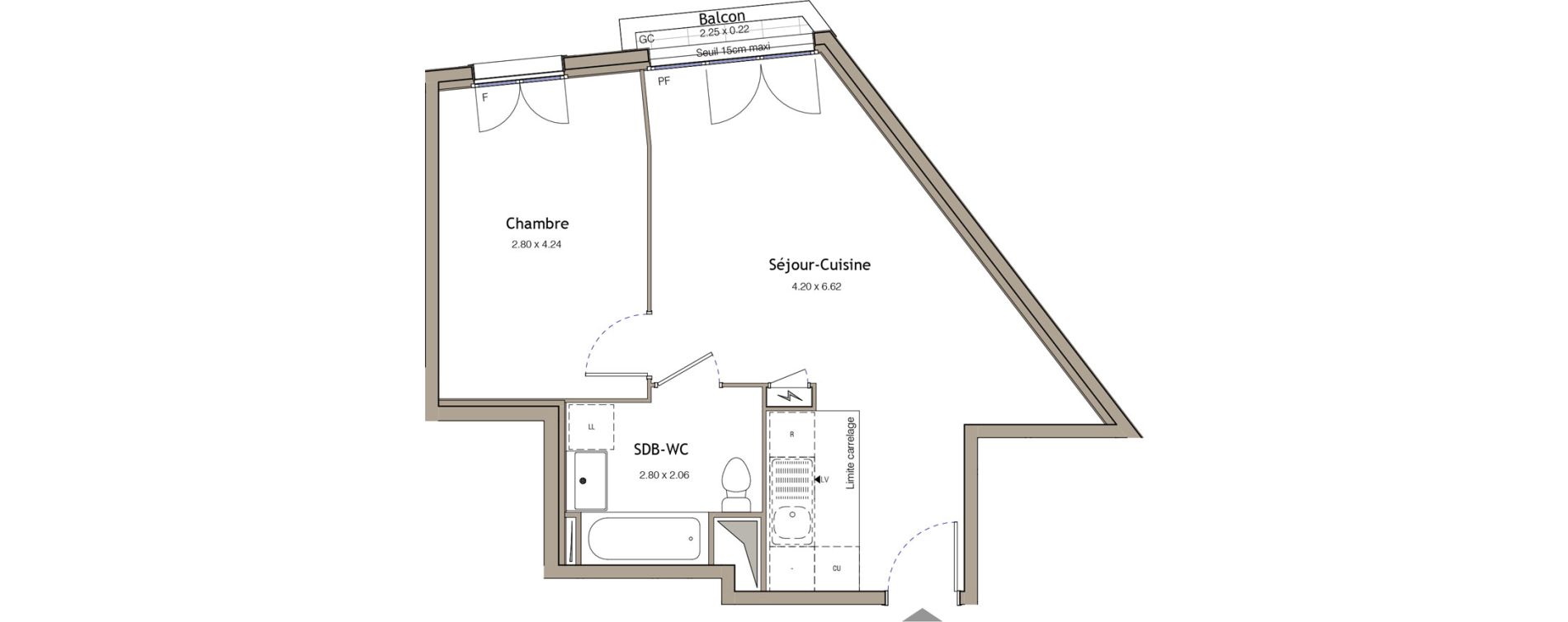 Appartement T2 de 42,68 m2 &agrave; Bezons Bezons centre