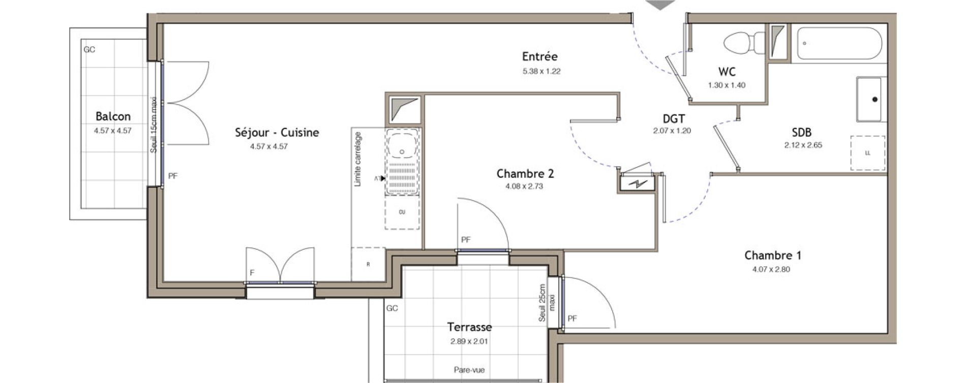 Appartement T3 de 60,14 m2 &agrave; Bezons Bezons centre