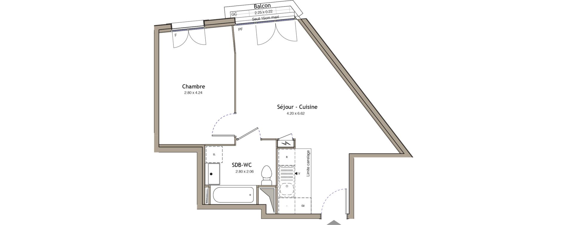 Appartement T2 de 42,68 m2 &agrave; Bezons Bezons centre
