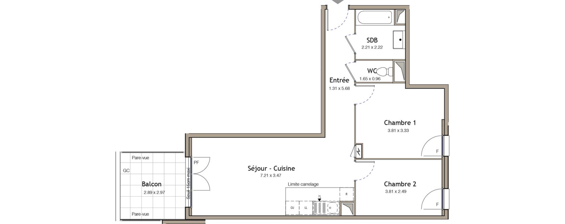 Appartement T3 de 59,93 m2 &agrave; Bezons Bezons centre