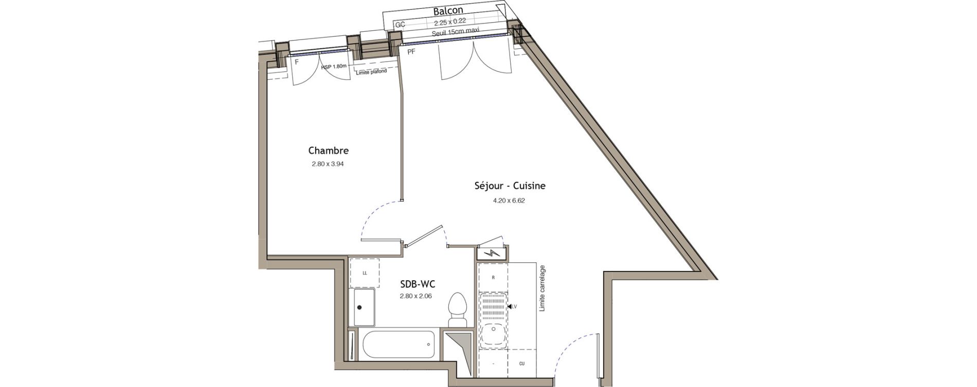 Appartement T2 de 42,16 m2 &agrave; Bezons Bezons centre