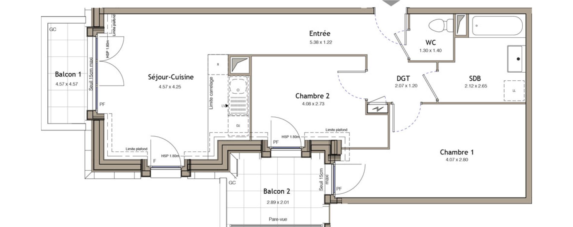Appartement T3 de 57,43 m2 &agrave; Bezons Bezons centre
