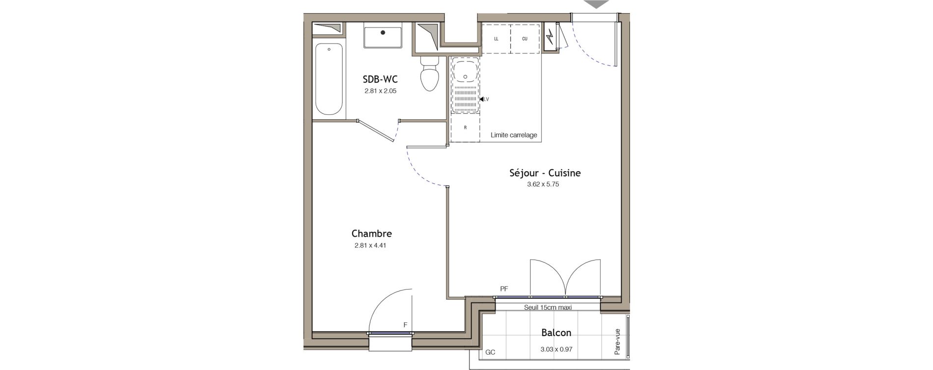 Appartement T2 de 37,65 m2 &agrave; Bezons Bezons centre