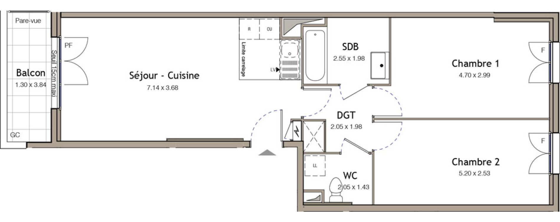 Appartement T3 de 64,37 m2 &agrave; Bezons Bezons centre