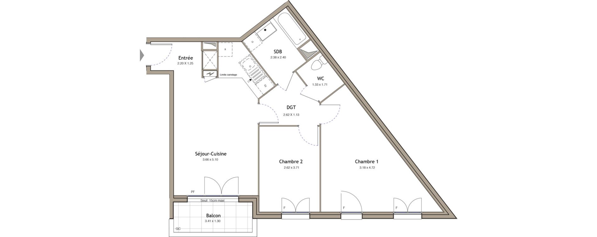 Appartement T3 de 64,09 m2 &agrave; Bezons Bezons centre