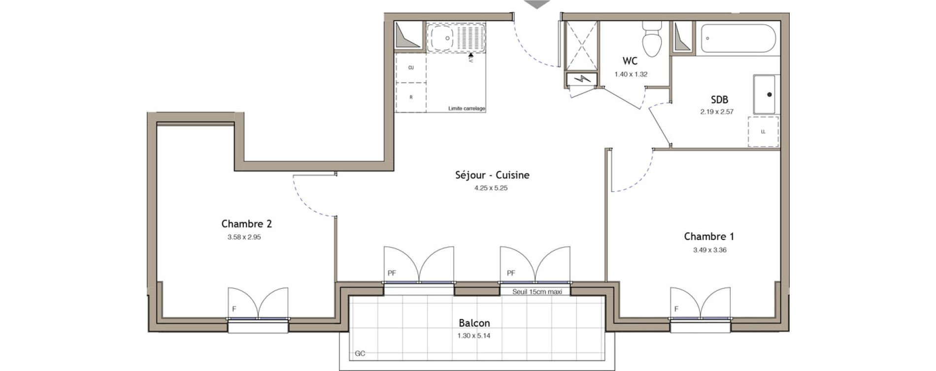 Appartement T3 de 56,09 m2 &agrave; Bezons Bezons centre