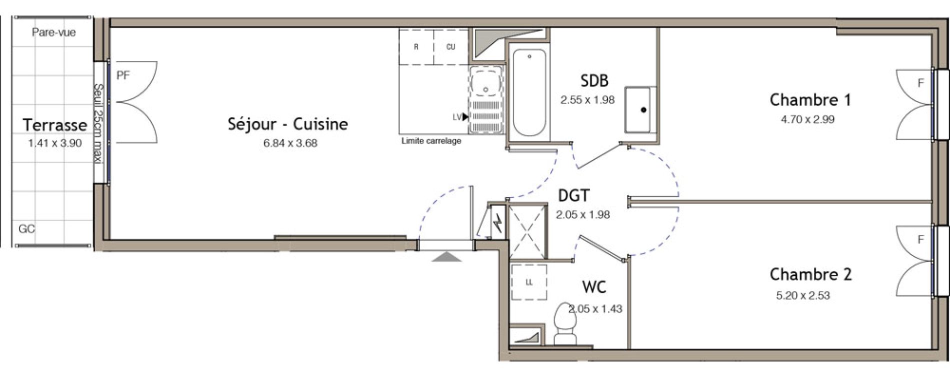 Appartement T3 de 63,44 m2 &agrave; Bezons Bezons centre