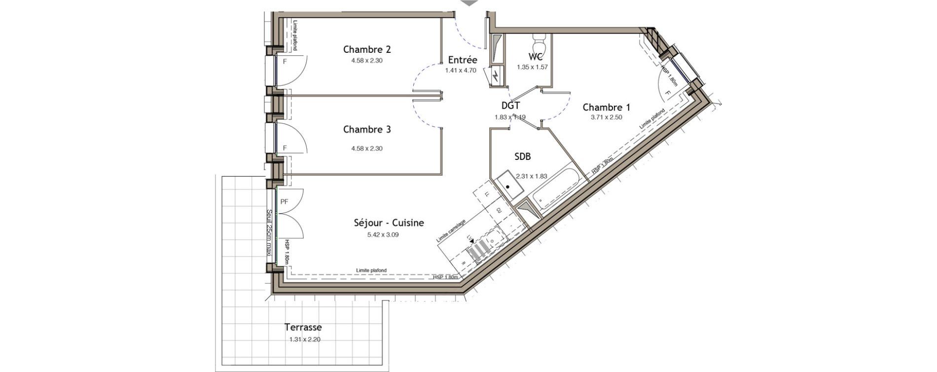 Appartement T4 de 70,26 m2 &agrave; Bezons Bezons centre