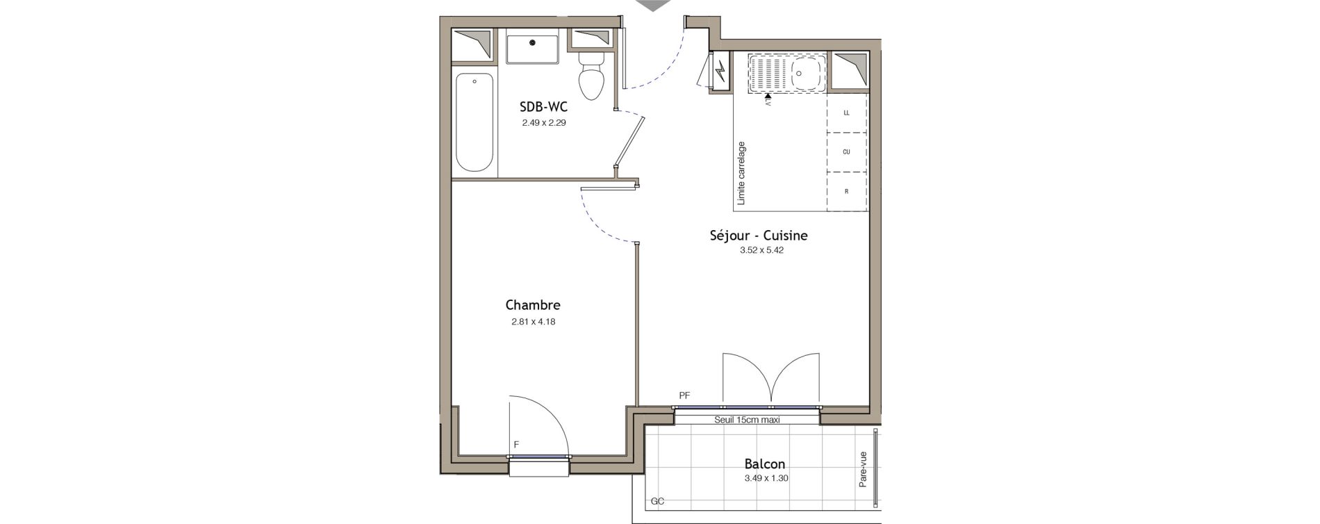 Appartement T2 de 36,12 m2 &agrave; Bezons Bezons centre