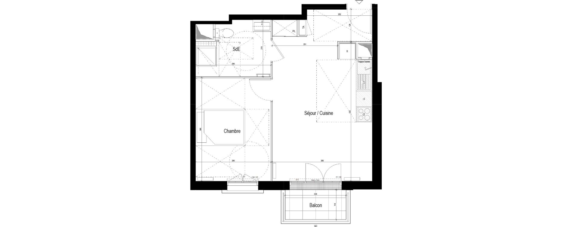 Appartement T2 de 41,37 m2 &agrave; Bezons Val-chenes