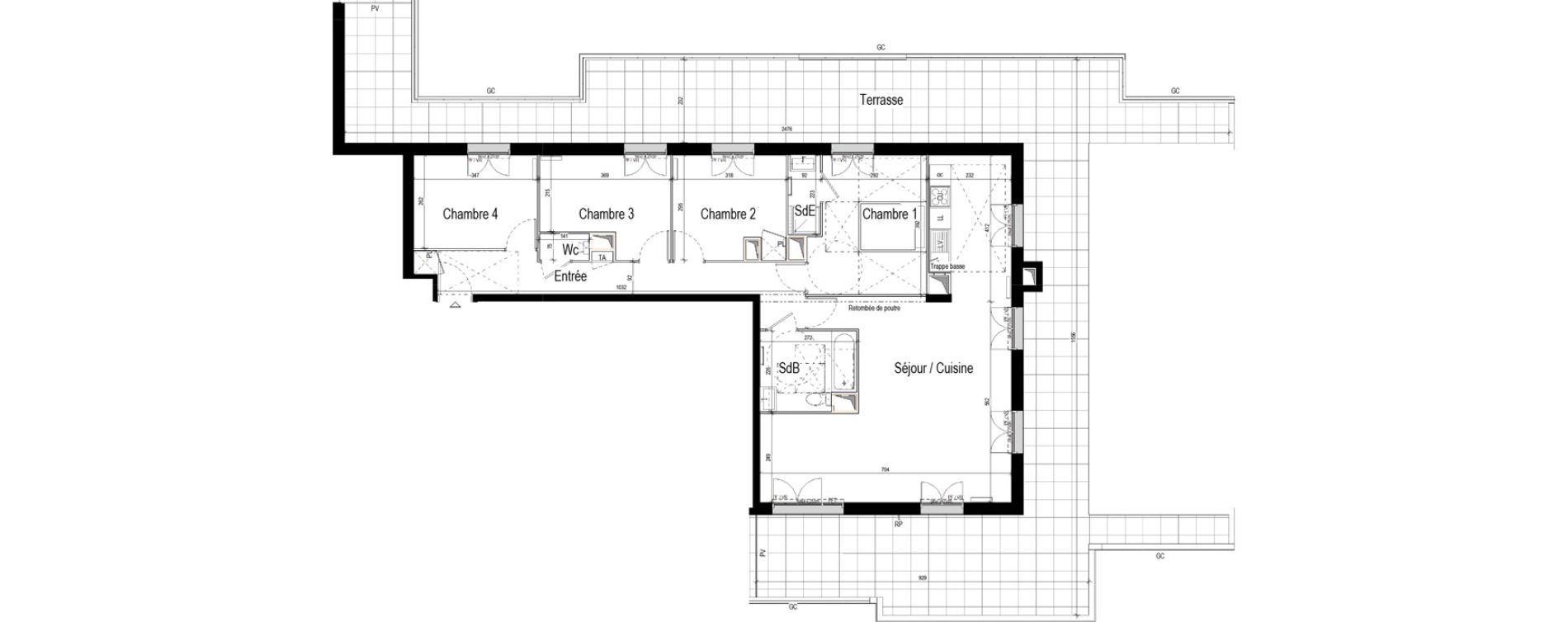 Appartement T5 de 101,96 m2 &agrave; Bezons Val-chenes
