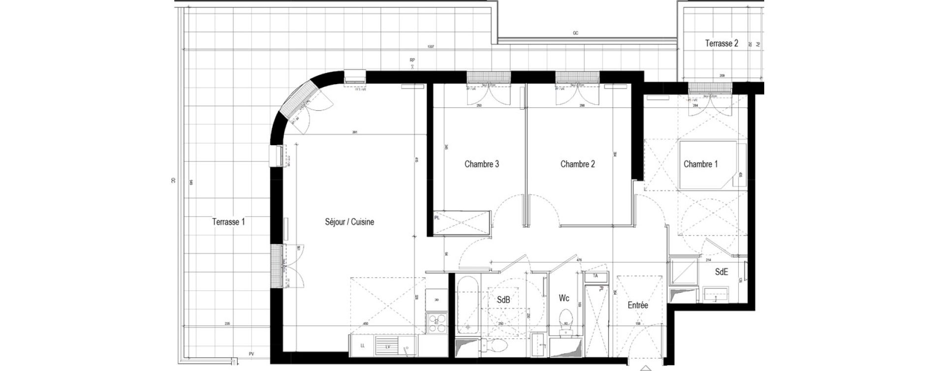 Appartement T4 de 83,87 m2 &agrave; Bezons Val-chenes