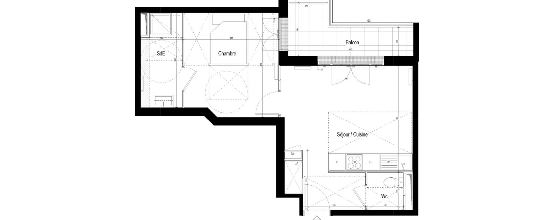 Appartement T2 de 40,69 m2 &agrave; Bezons Val-chenes