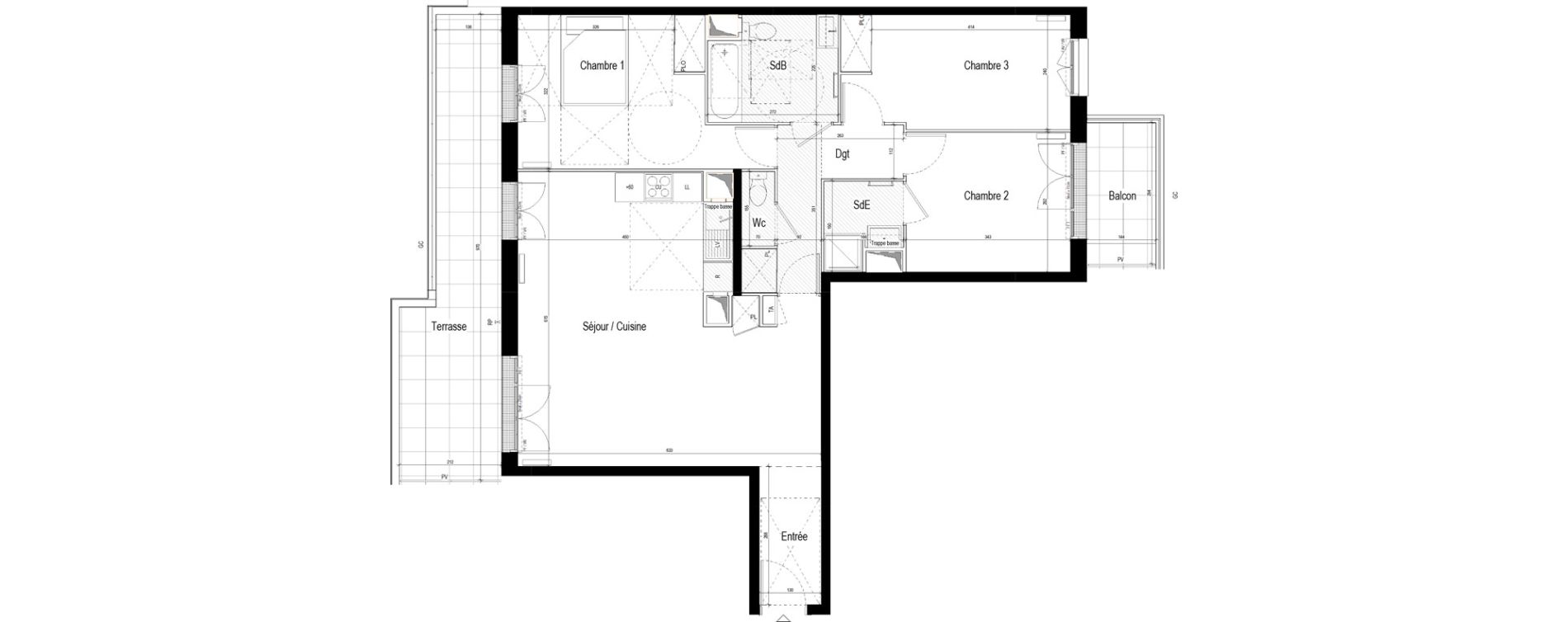Appartement T4 de 87,36 m2 &agrave; Bezons Val-chenes