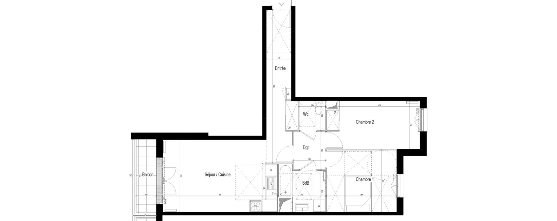 Appartement T3 de 65,38 m2 &agrave; Bezons Val-chenes