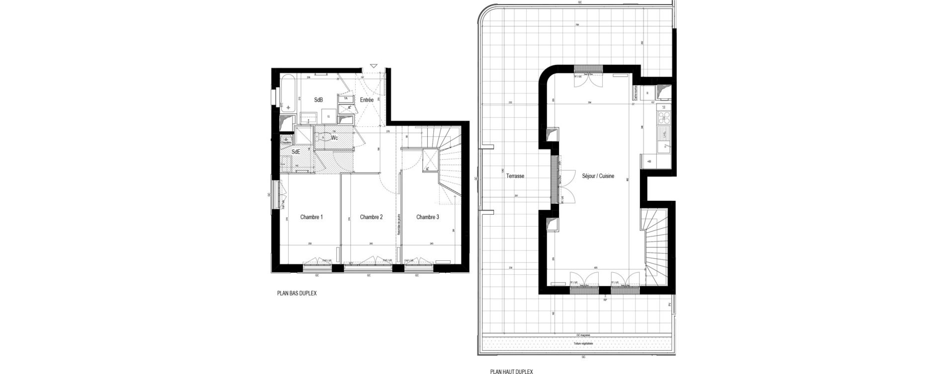 Duplex T4 de 83,28 m2 &agrave; Bezons Val-chenes