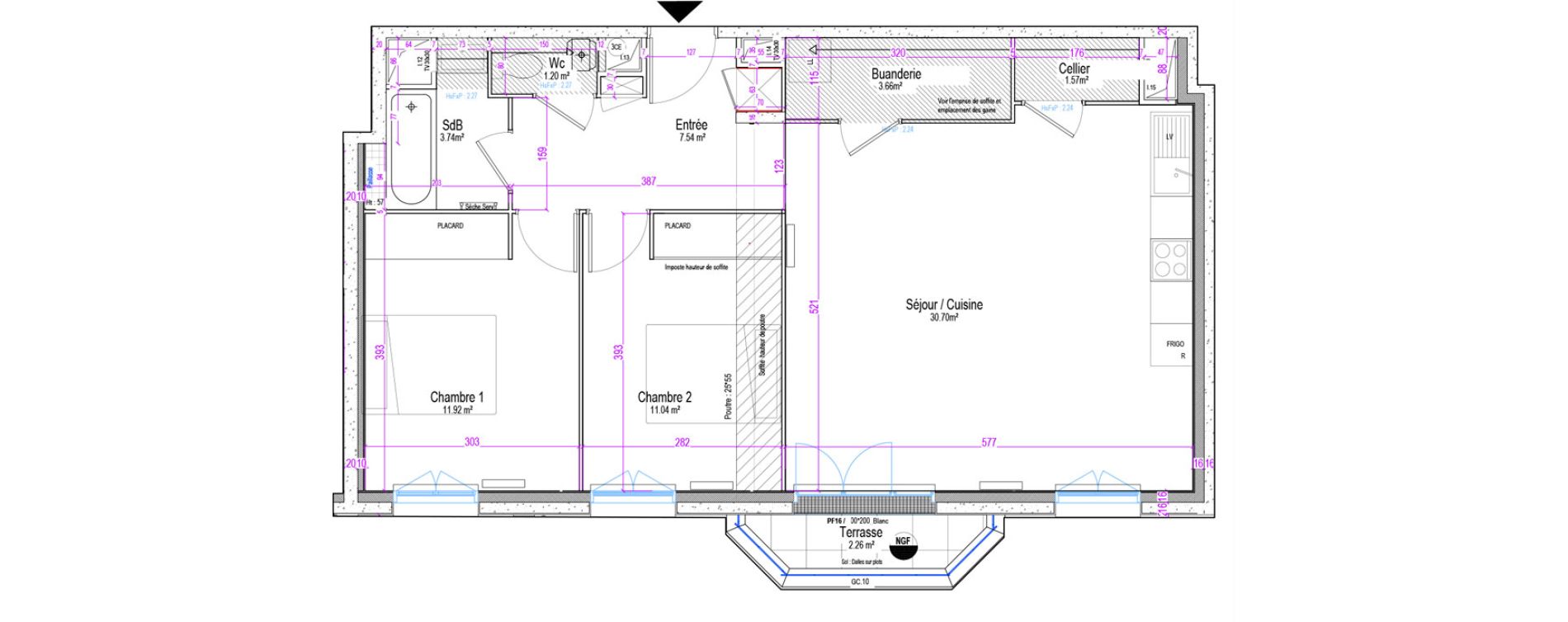 Appartement T3 de 70,75 m2 &agrave; Bezons Val-chenes