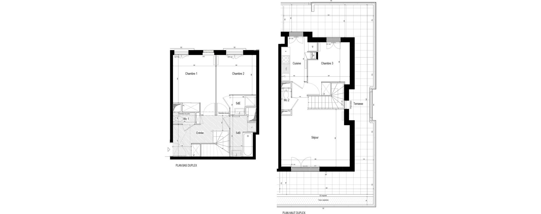 Duplex T4 de 73,98 m2 &agrave; Bezons Val-chenes