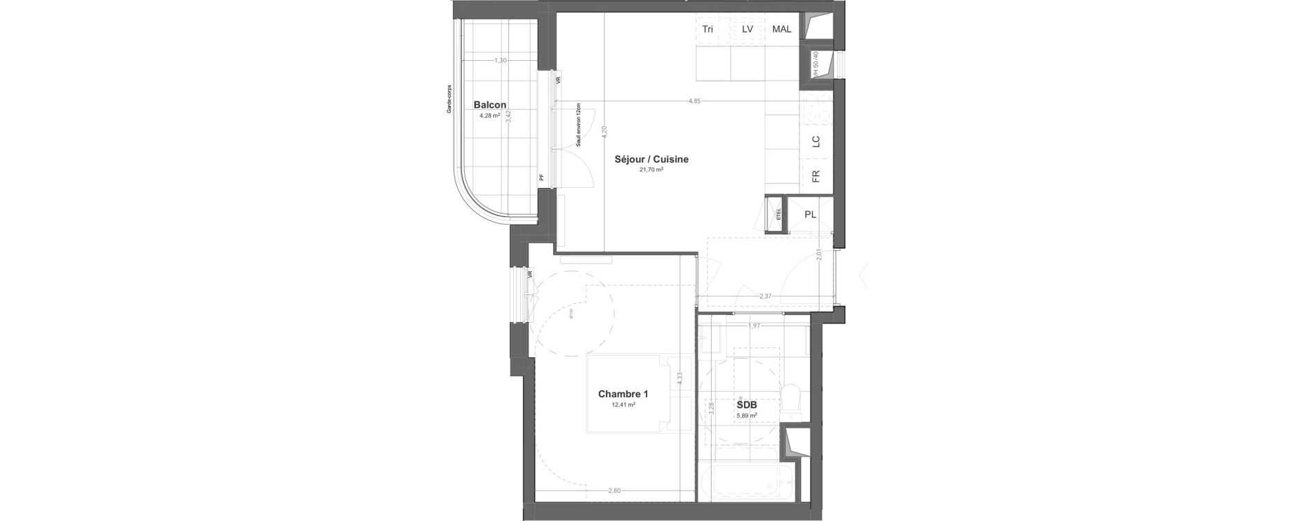 Appartement T2 de 40,00 m2 &agrave; Bezons Jacques pr&eacute;vert