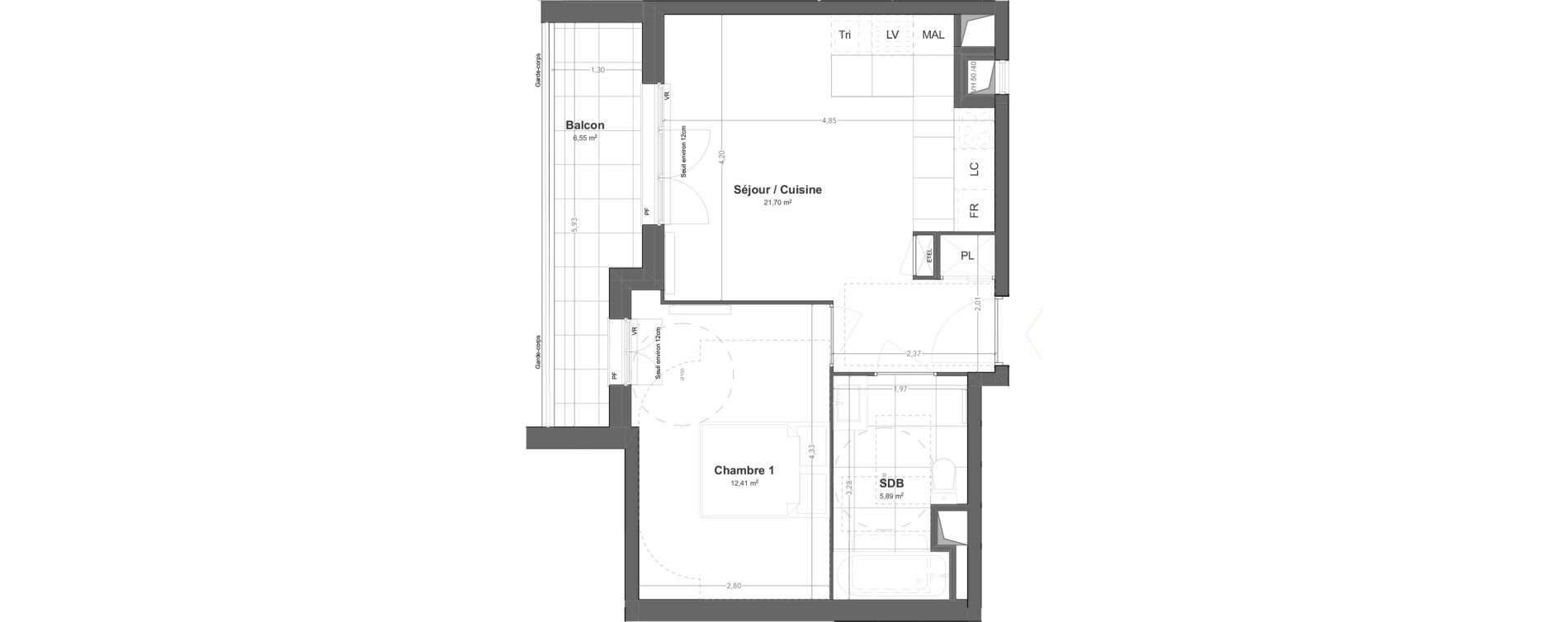 Appartement T2 de 40,00 m2 &agrave; Bezons Jacques pr&eacute;vert