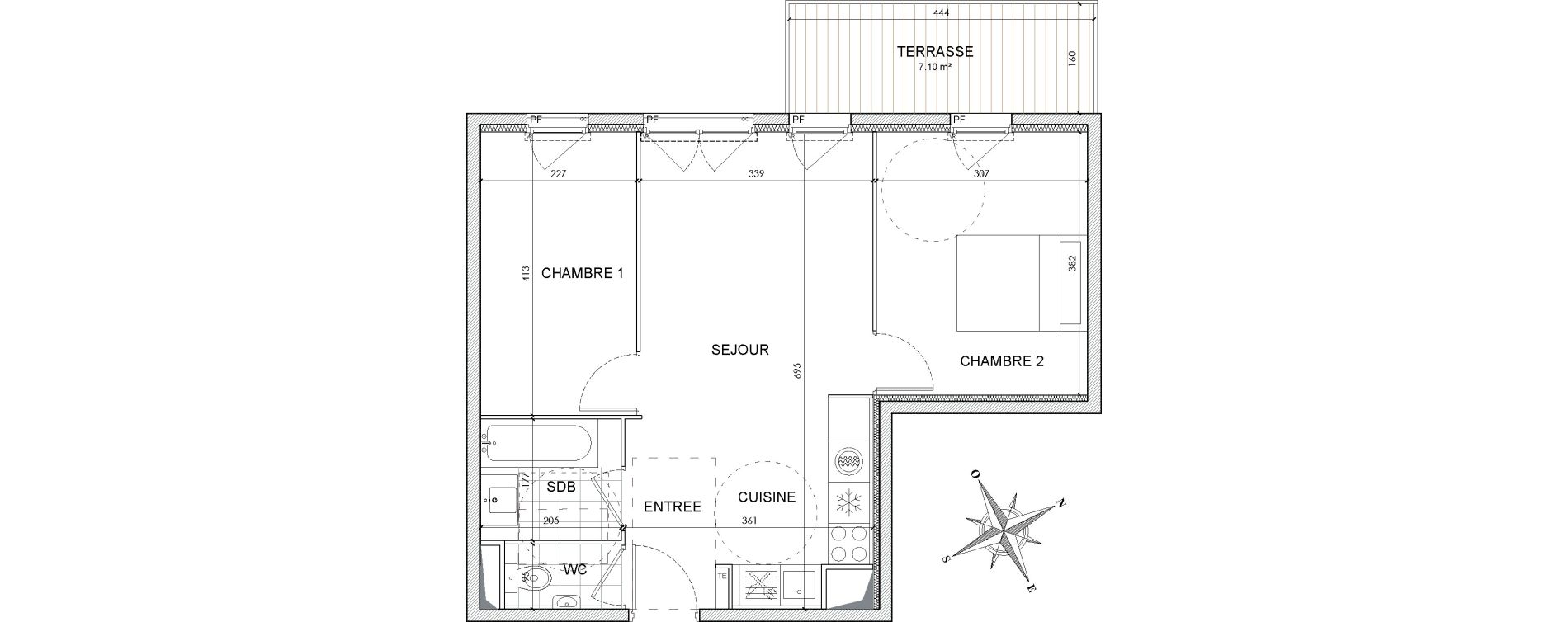 Appartement T3 de 49,80 m2 &agrave; Bezons Centre