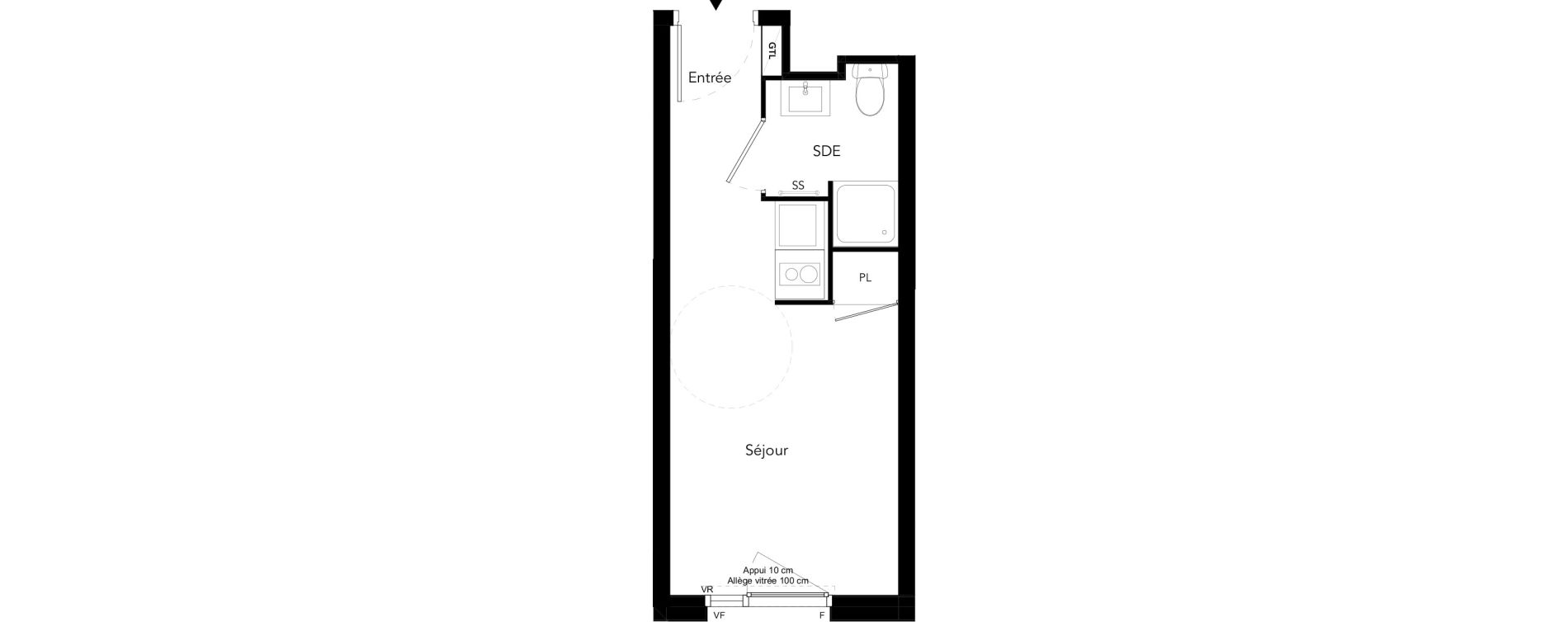 Appartement T1 meubl&eacute; de 18,30 m2 &agrave; Bezons Bords de seine