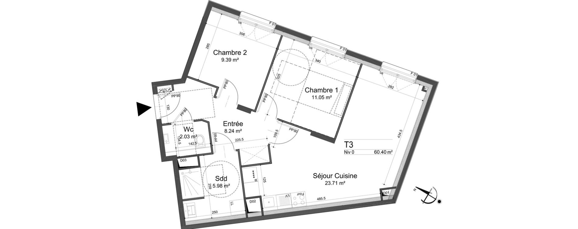 Appartement T3 de 60,40 m2 &agrave; Bezons Agriculture