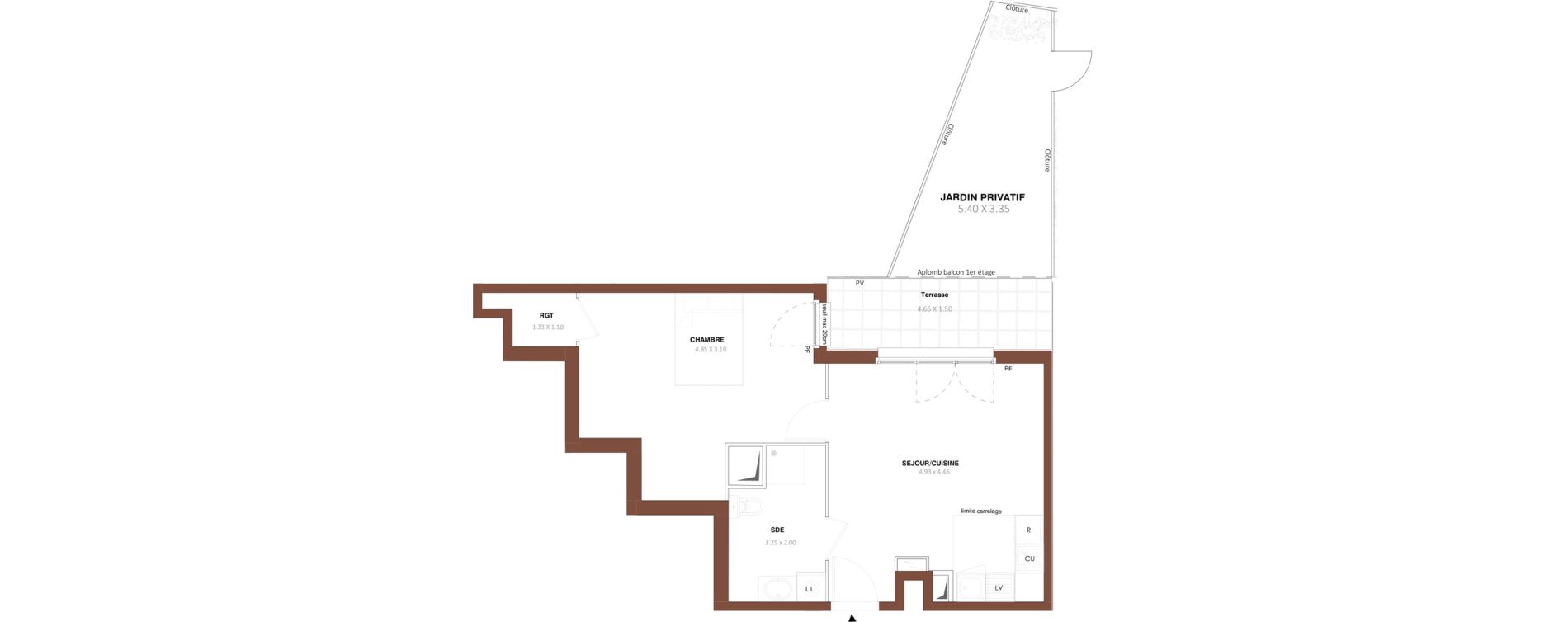 Appartement T2 de 46,05 m2 &agrave; Bezons Vaillant - couturier