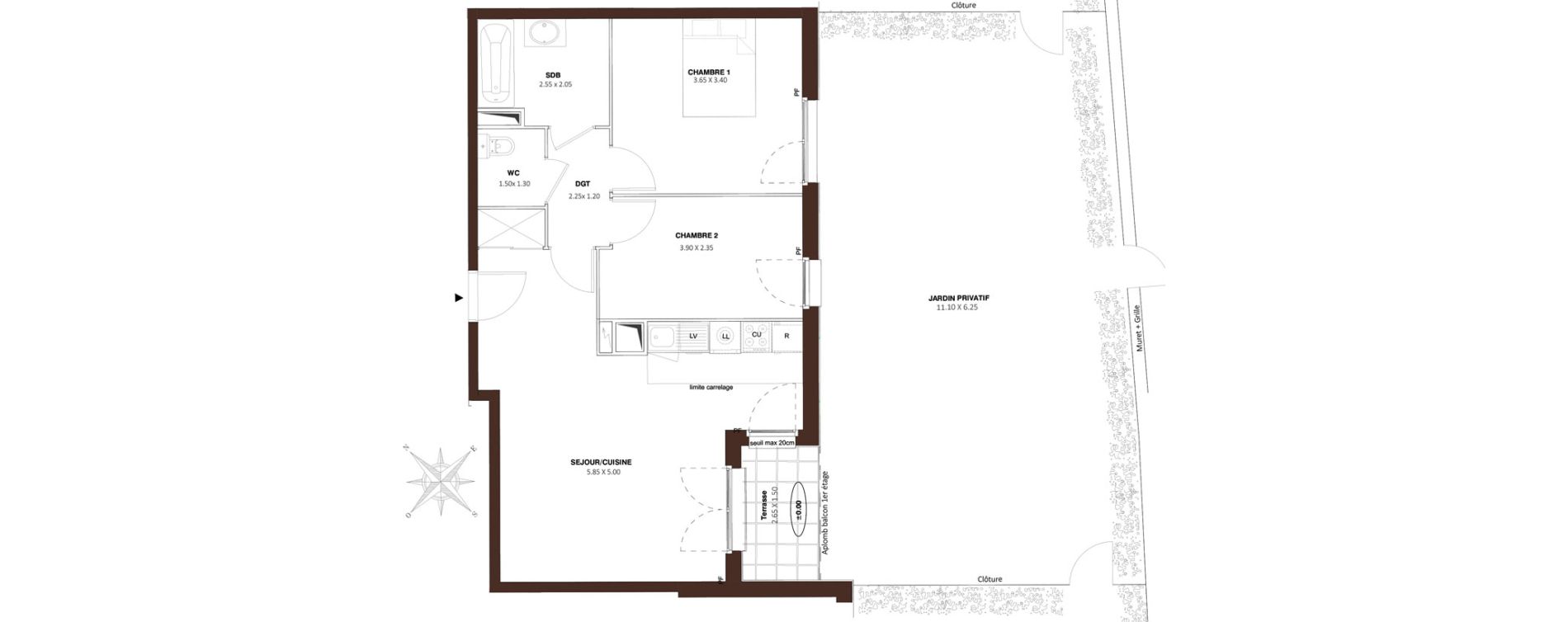 Appartement T3 de 60,18 m2 &agrave; Bezons Vaillant - couturier