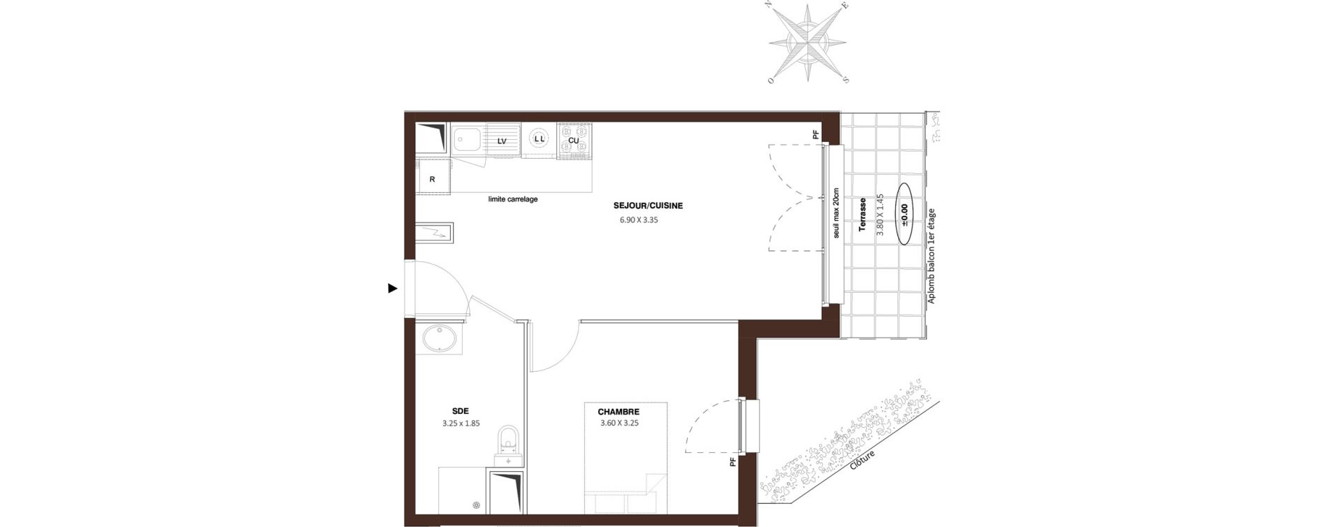 Appartement T2 de 39,73 m2 &agrave; Bezons Vaillant - couturier