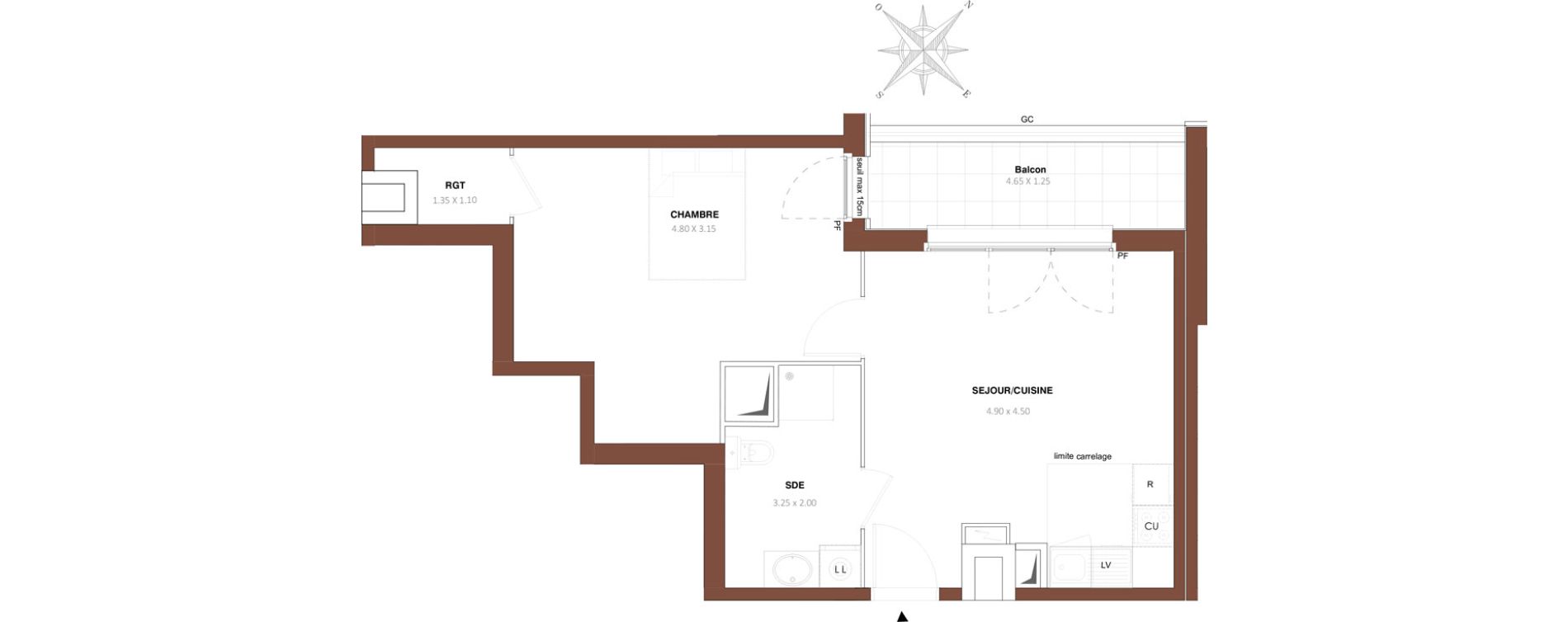 Appartement T2 de 46,02 m2 &agrave; Bezons Vaillant - couturier