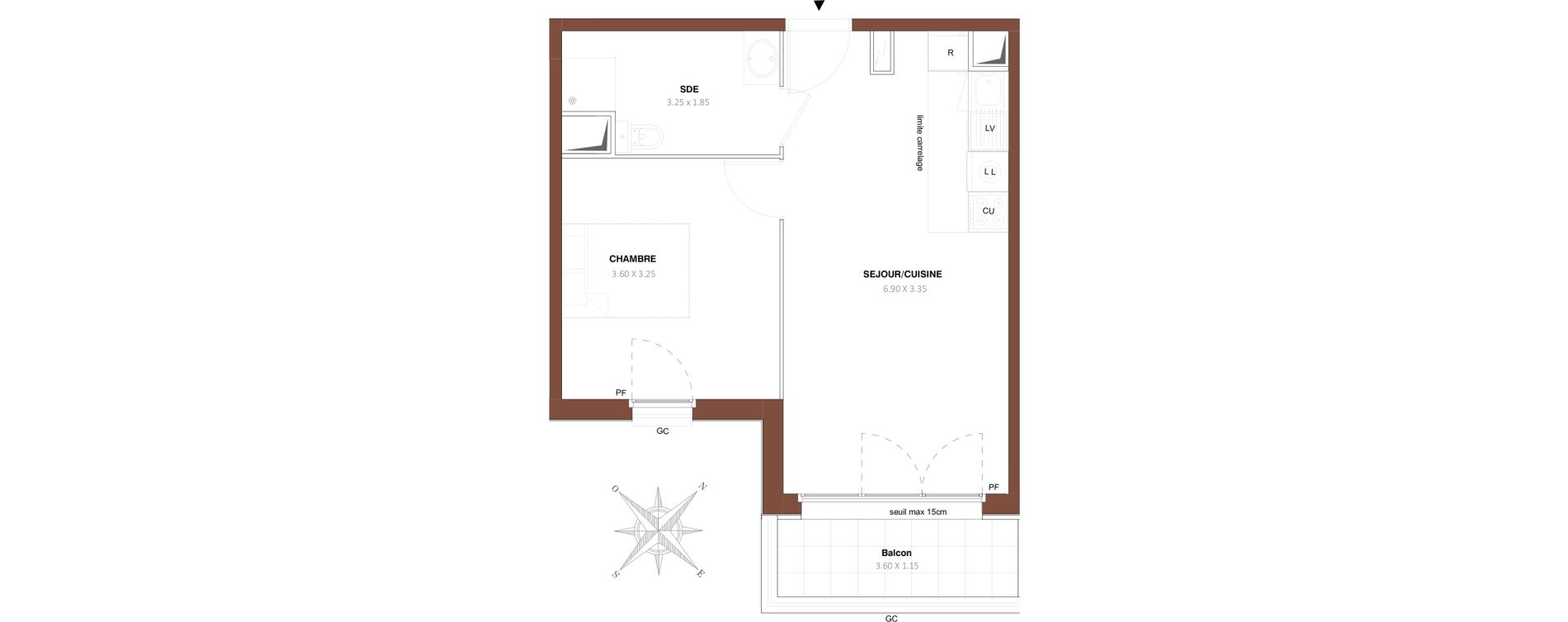 Appartement T2 de 39,69 m2 &agrave; Bezons Vaillant - couturier