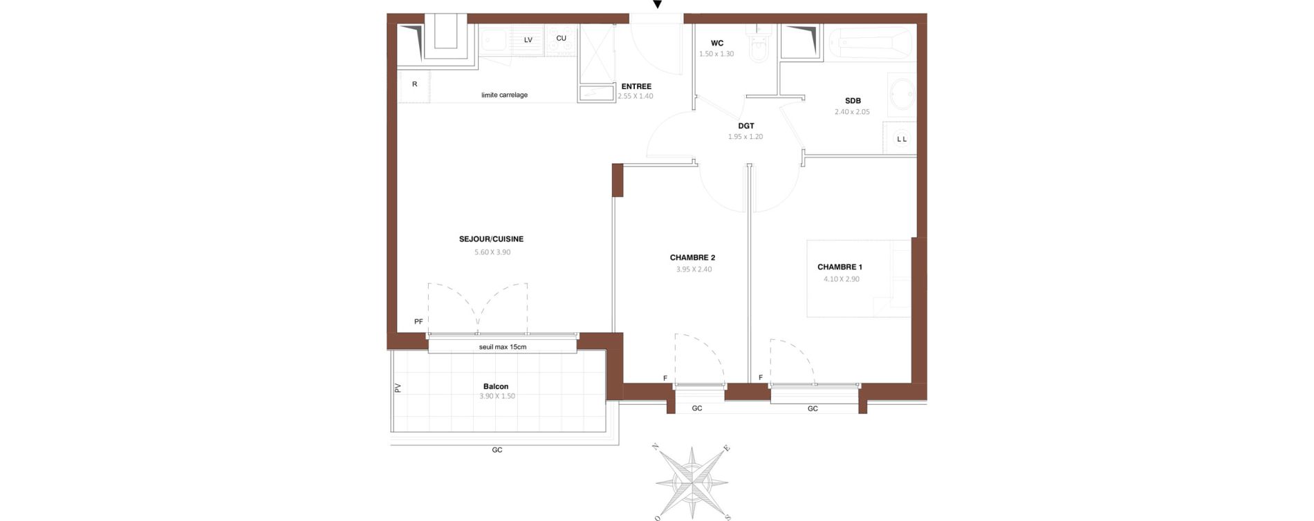 Appartement T3 de 54,60 m2 &agrave; Bezons Vaillant - couturier