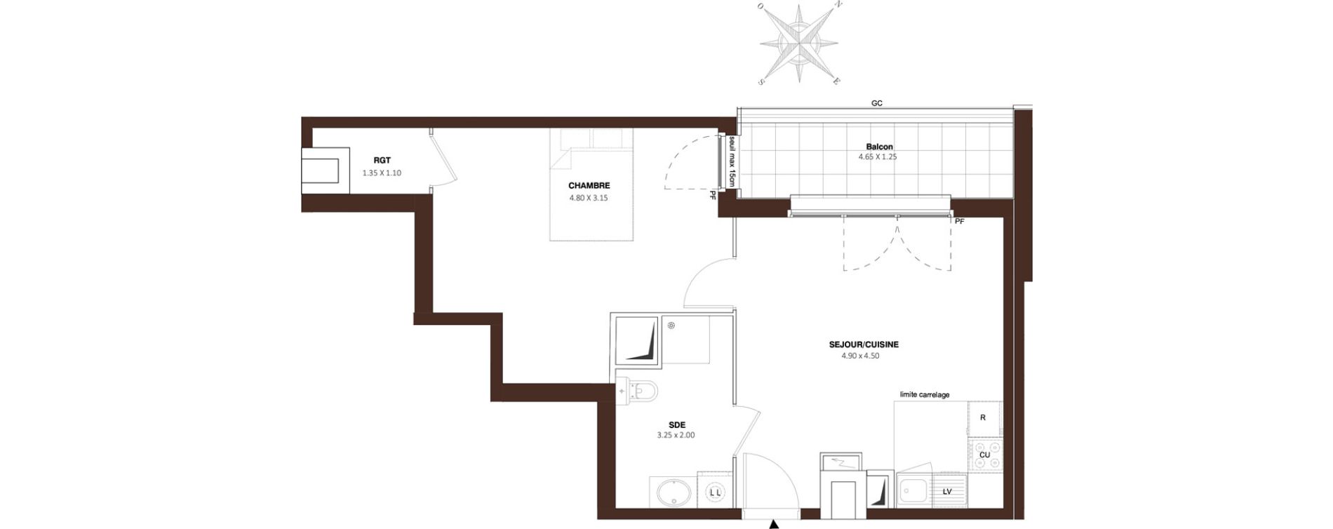 Appartement T2 de 45,97 m2 &agrave; Bezons Vaillant - couturier