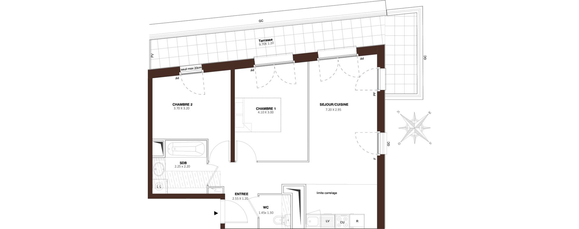 Appartement T3 de 54,74 m2 &agrave; Bezons Vaillant - couturier