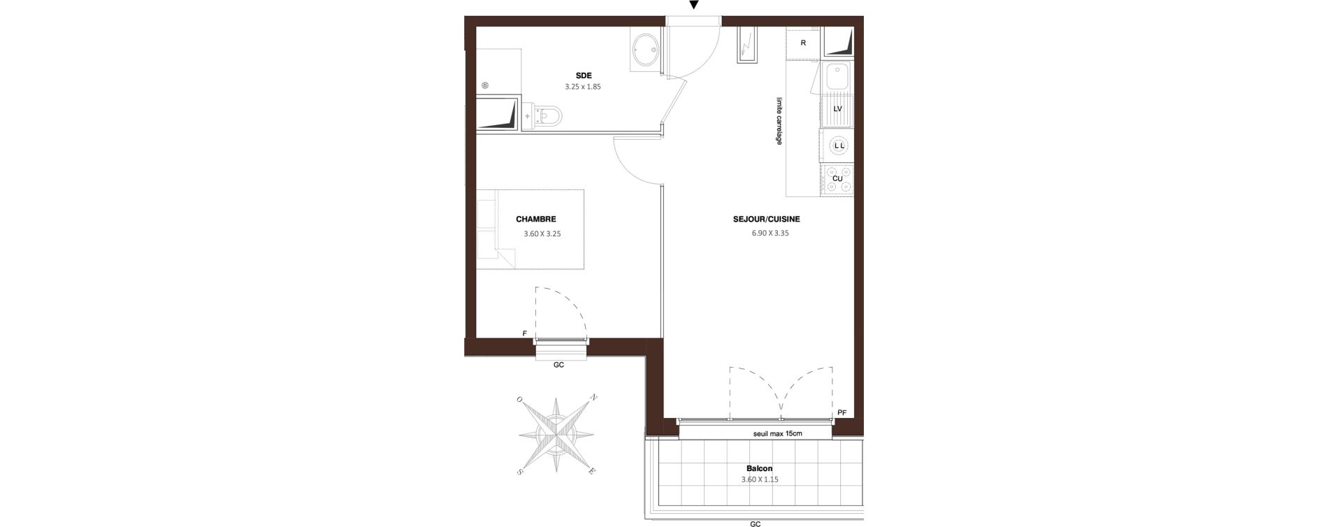 Appartement T2 de 39,74 m2 &agrave; Bezons Vaillant - couturier