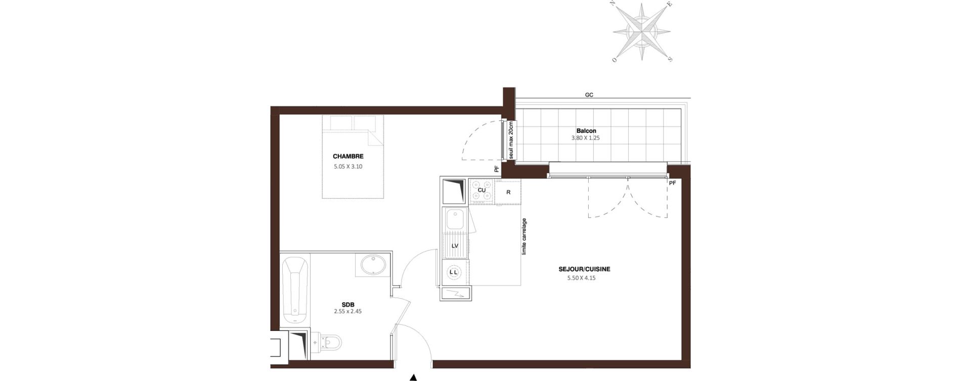Appartement T2 de 43,94 m2 &agrave; Bezons Vaillant - couturier