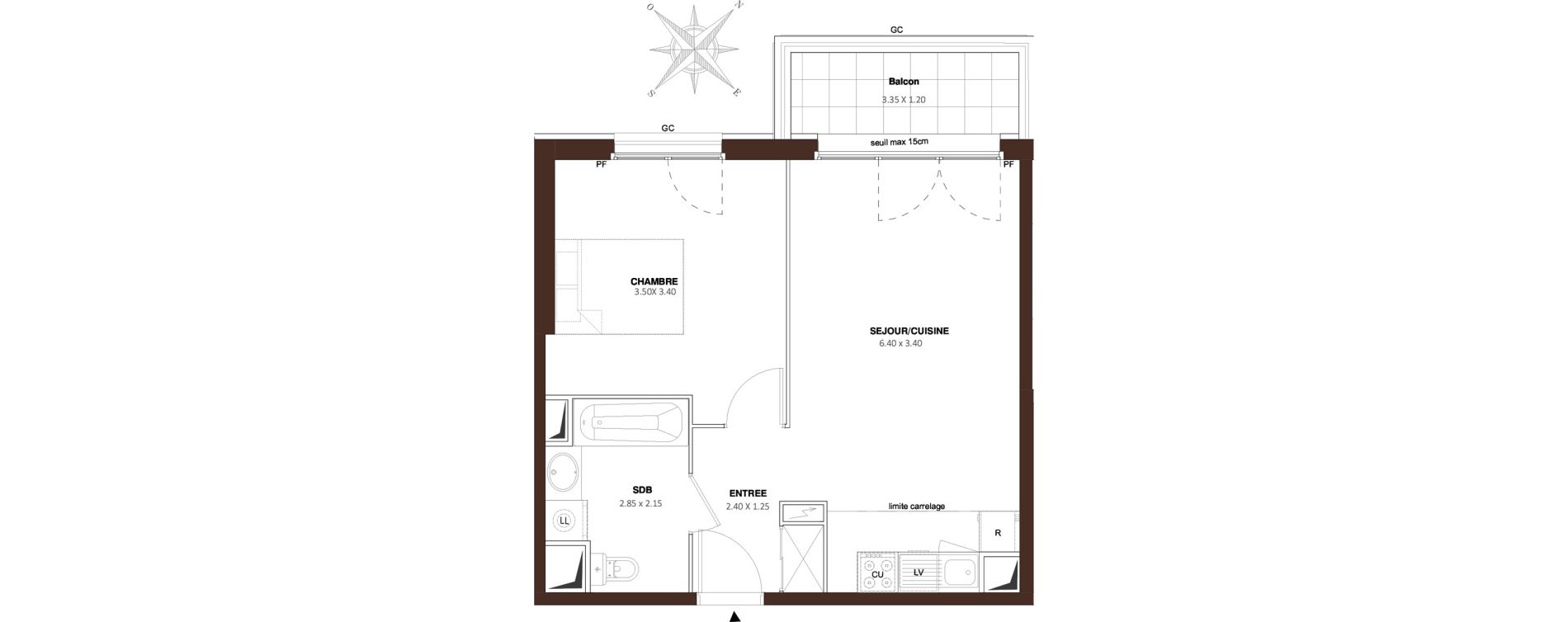 Appartement T2 de 42,67 m2 &agrave; Bezons Vaillant - couturier