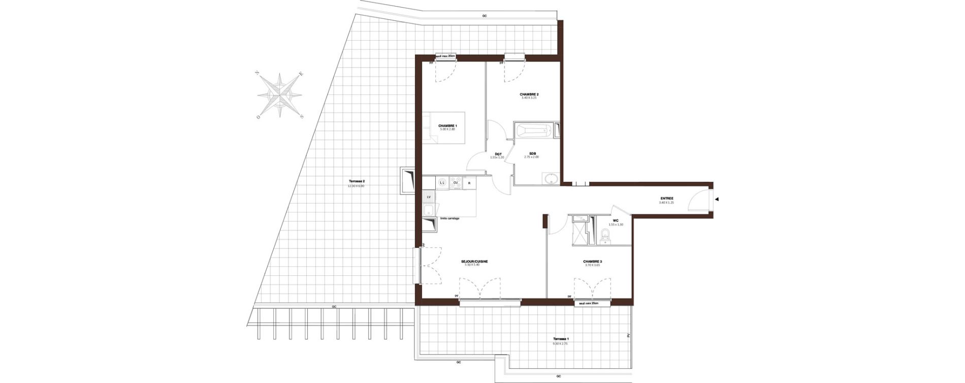 Appartement T4 de 81,64 m2 &agrave; Bezons Vaillant - couturier