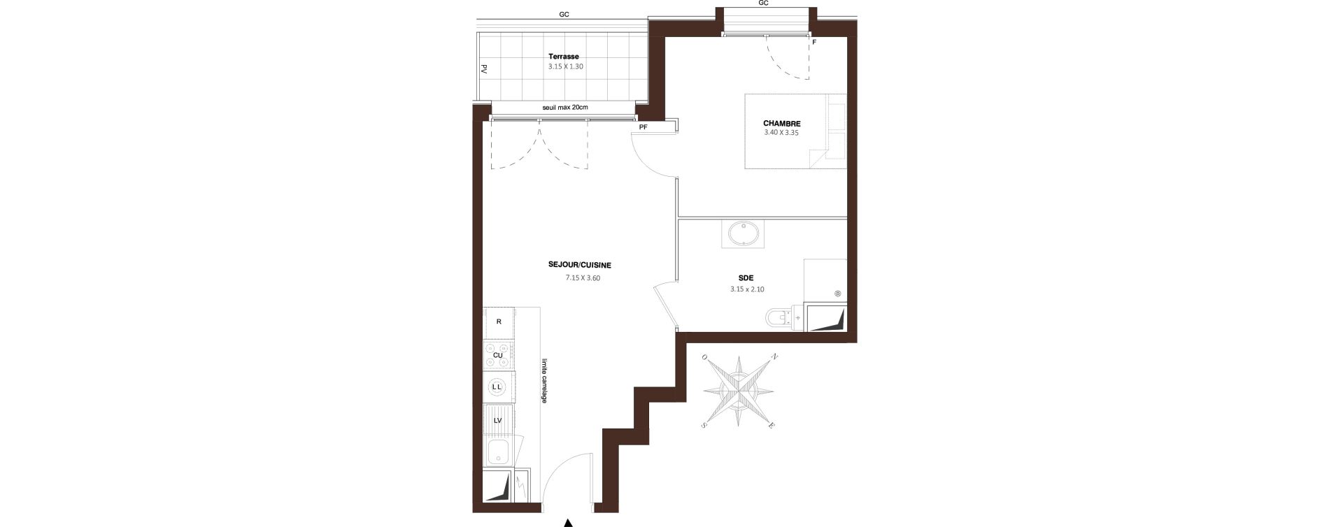 Appartement T2 de 40,34 m2 &agrave; Bezons Vaillant - couturier