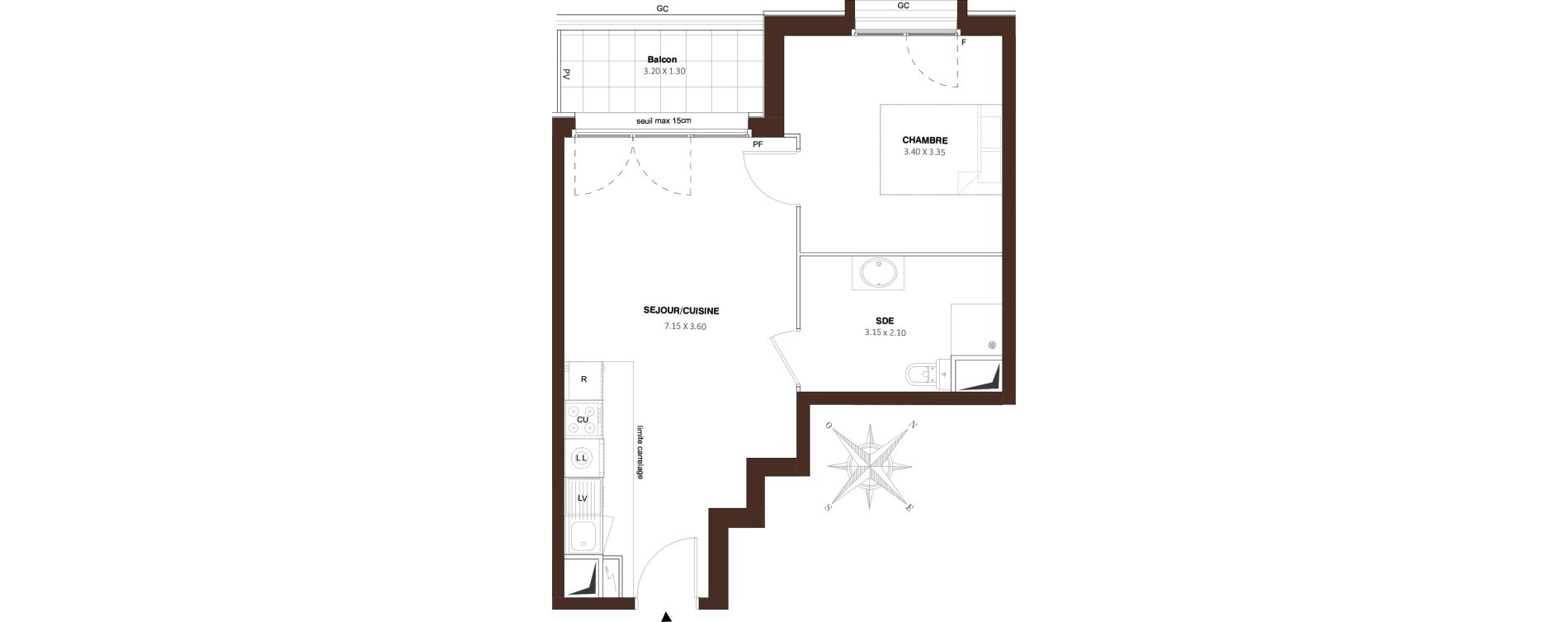 Appartement T2 de 40,21 m2 &agrave; Bezons Vaillant - couturier