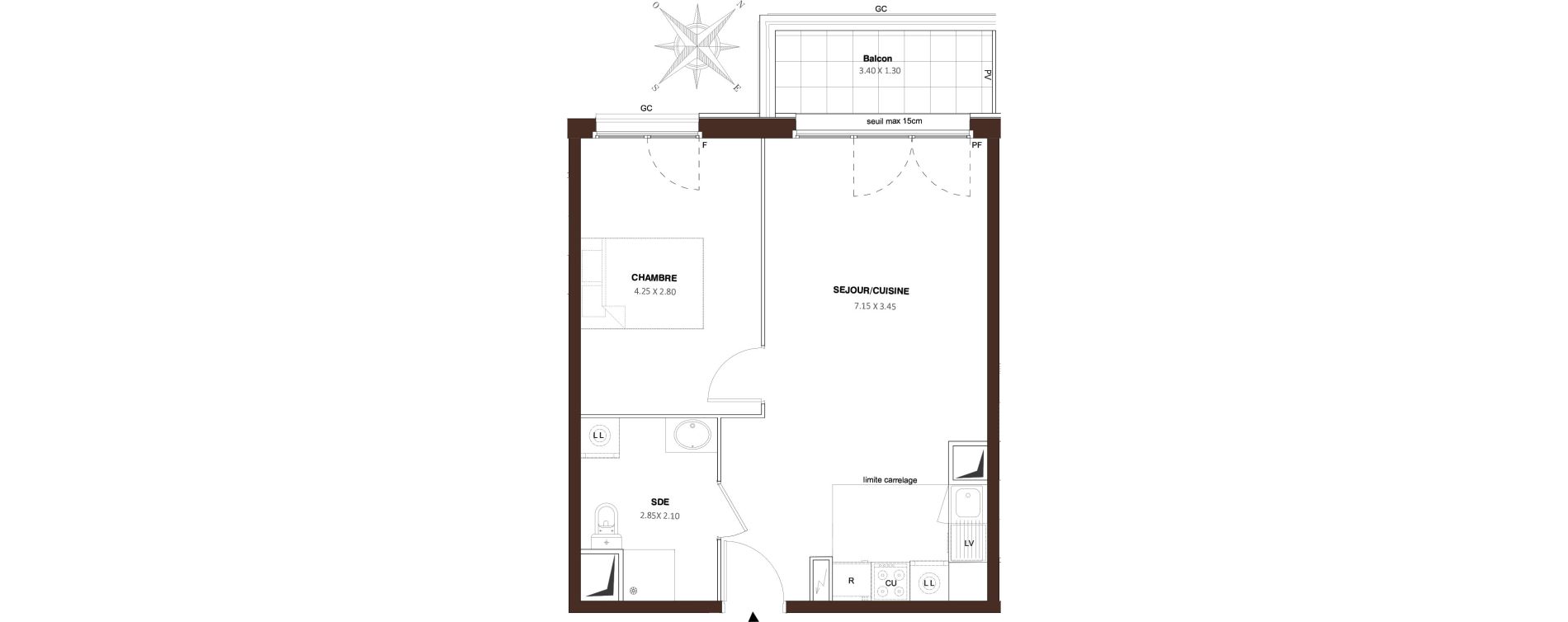 Appartement T2 de 43,44 m2 &agrave; Bezons Vaillant - couturier