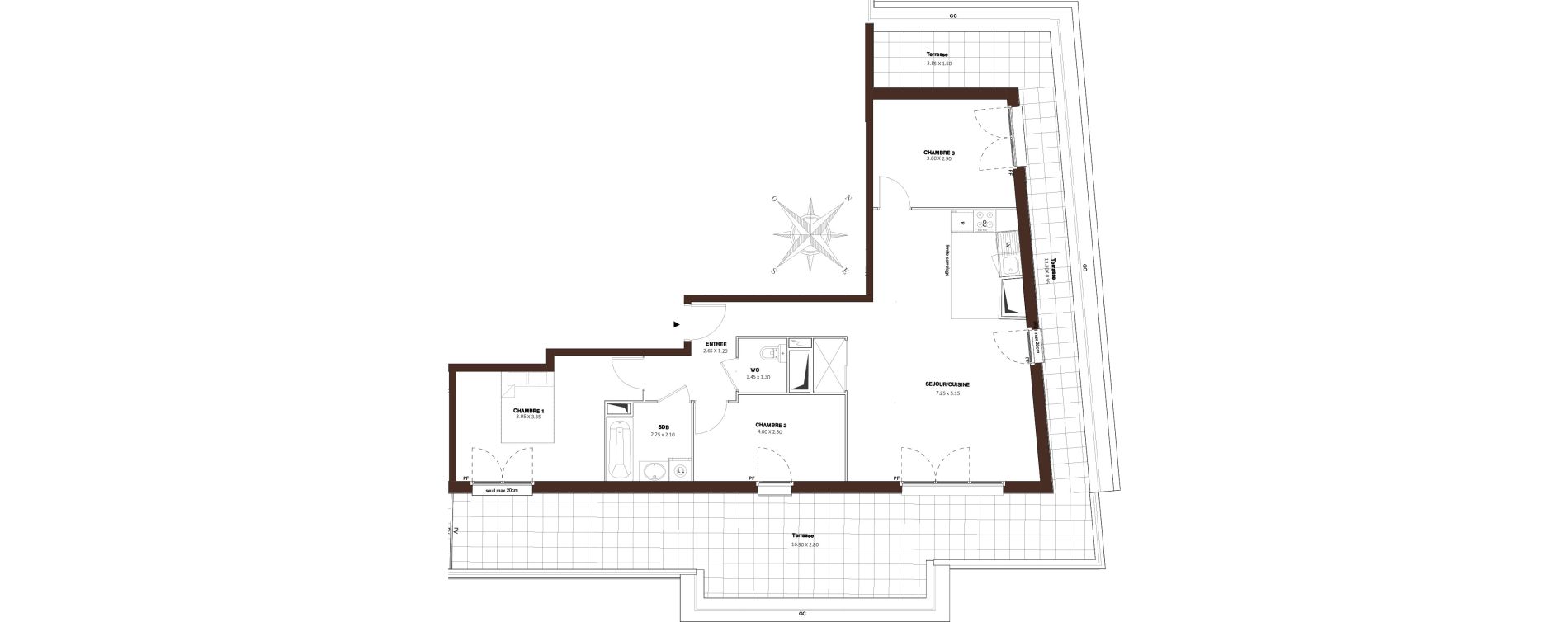 Appartement T4 de 80,31 m2 &agrave; Bezons Vaillant - couturier