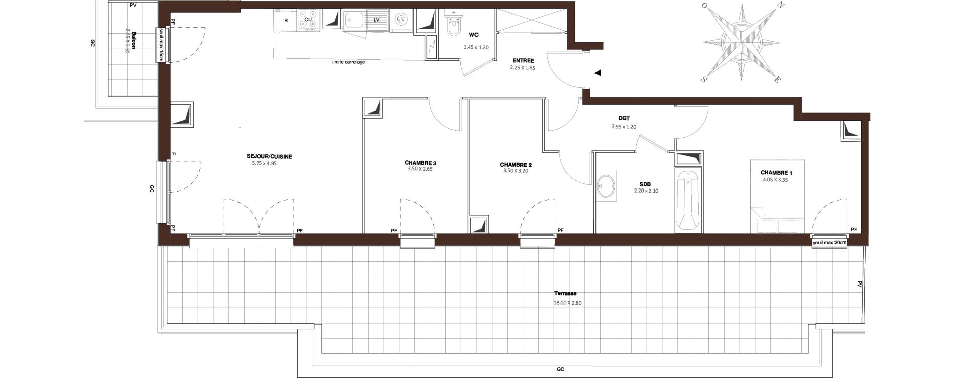 Appartement T4 de 81,11 m2 &agrave; Bezons Vaillant - couturier