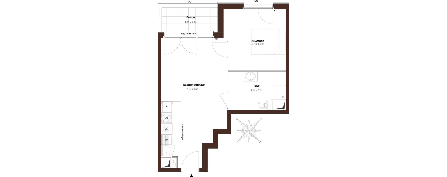 Appartement T2 de 40,28 m2 &agrave; Bezons Vaillant - couturier