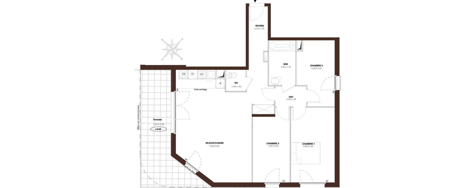 Appartement T4 de 84,27 m2 &agrave; Bezons Vaillant - couturier